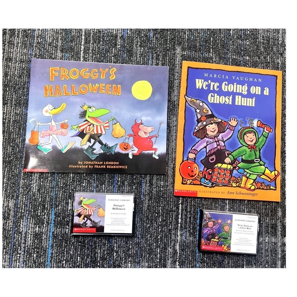 Lot  Of 2 Froggy's Halloween & Were Going On A Ghost Hunt Cassette Tapes 1999